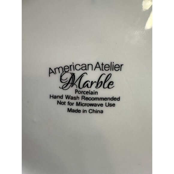 Vintage American Atelier Salad Plate Marble Design Porcelain 7.5'' - Set of 2 - Picture 5 of 7